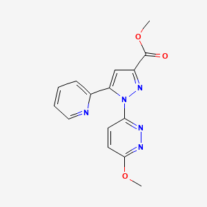 molecular formula C15H13N5O3 B8466786 methyl 1-(6-methoxypyridazin-3-yl)-5-pyridin-2-ylpyrazole-3-carboxylate 