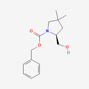molecular formula C15H21NO3 B8466914 Benzyl (S)-2-(hydroxymethyl)-4,4-dimethylpyrrolidine-1-carboxylate 