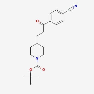 molecular formula C20H26N2O3 B8467180 Tert-butyl 4-[3-(4-cyanophenyl)-3-oxopropyl]piperidine-1-carboxylate 