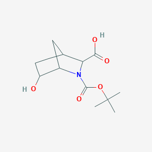 molecular formula C12H19NO5 B8467531 2-[(Tert-butoxy)carbonyl]-6-hydroxy-2-azabicyclo[2.2.1]heptane-3-carboxylic acid 