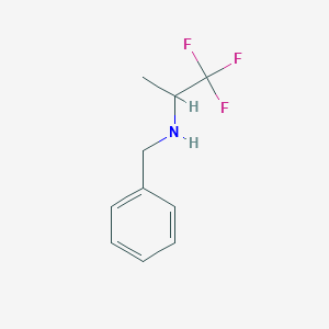 molecular formula C10H12F3N B8467714 N-(2,2,2-Trifluoro-1-methylethyl)benzenemethanamine 