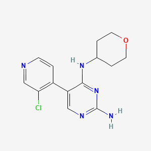 5-(3-Chloro-pyridin-4-yl)-N4-(tetrahydro-pyran-4-yl)-pyrimidine-2,4-diamine