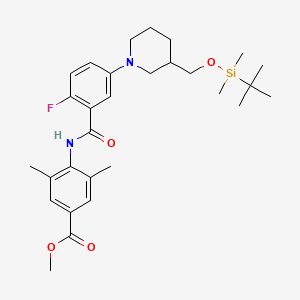molecular formula C29H41FN2O4Si B8467738 methyl 4-[[5-[3-[[tert-butyl(dimethyl)silyl]oxymethyl]piperidin-1-yl]-2-fluorobenzoyl]amino]-3,5-dimethylbenzoate 