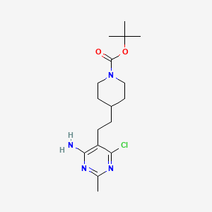 molecular formula C17H27ClN4O2 B8467911 Tert-butyl 4-(2-(4-amino-6-chloro-2-methylpyrimidin-5-YL)ethyl)piperidine-1-carboxylate 