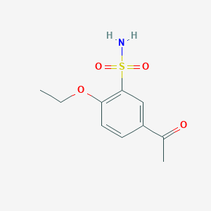 molecular formula C10H13NO4S B8467946 5-acetyl-2-ethoxybenzene-1-sulfonamide 
