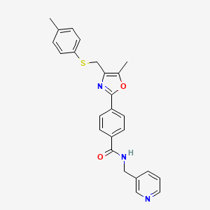 molecular formula C25H23N3O2S B8467966 4-(5-methyl-4-(p-tolylthiomethyl)oxazol-2-yl)-N-(pyridin-3-ylmethyl)benzamide 