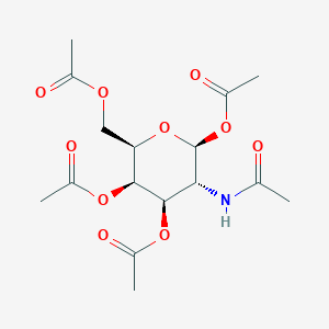molecular formula C16H23NO10 B008468 (2S,3R,4R,5R,6R)-3-Acetamido-6-(acetoxymethyl)tetrahydro-2H-pyran-2,4,5-triyl triacetate CAS No. 3006-60-8