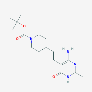 molecular formula C17H28N4O3 B8468291 Tert-butyl 4-(2-(4-amino-6-hydroxy-2-methylpyrimidin-5-YL)ethyl)piperidine-1-carboxylate 