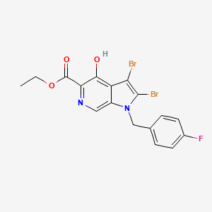 1h-Pyrrolo[2,3-c]pyridine-5-carboxylic acid,2,3-dibromo-1-[(4-fluorophenyl)methyl]-4-hydroxy-,ethyl ester