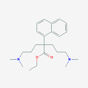 molecular formula C24H36N2O2 B084685 ethyl 5-(dimethylamino)-2-[3-(dimethylamino)propyl]-2-naphthalen-1-ylpentanoate CAS No. 14722-16-8