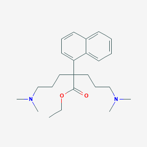 molecular formula C24H36N2O2 B084685 α,α-Bis[3-(dimethylamino)propyl]-1-naphthaleneacetic acid ethyl ester CAS No. 14722-16-8