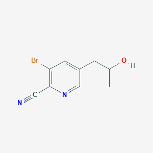 molecular formula C9H9BrN2O B8468787 3-Bromo-5-(2-hydroxypropyl)picolinonitrile 