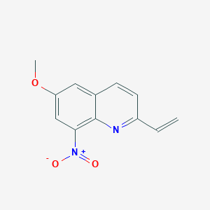 molecular formula C12H10N2O3 B8469066 6-Methoxy-8-nitro-2-vinylquinoline 