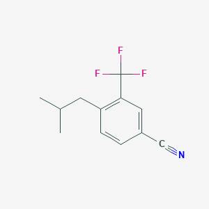 molecular formula C12H12F3N B8469132 Benzonitrile, 4-(2-methylpropyl)-3-(trifluoromethyl)- 