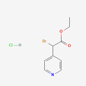 molecular formula C9H11BrClNO2 B8469162 Ethyl2-bromo-2-(pyridin-4-yl)acetatehydrochloride 