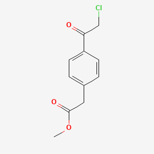molecular formula C11H11ClO3 B8469192 Benzeneacetic acid, 4-(chloroacetyl)-, methyl ester CAS No. 7706-77-6