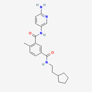 molecular formula C21H26N4O2 B8469218 N'-(6-Aminopyridin-3-yl)-N-(2-cyclopentylethyl)-4-methylisophthalamide 
