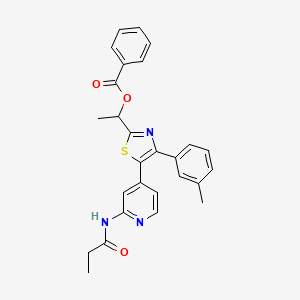 1-[4-(3-Methylphenyl)-5-(2-propionylamino-4-pyridyl)-1,3-thiazol-2-YL]ethyl benzoate