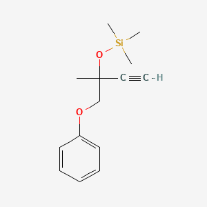 molecular formula C14H20O2Si B8469350 Trimethyl[(2-methyl-1-phenoxybut-3-yn-2-yl)oxy]silane CAS No. 68382-47-8