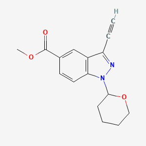 molecular formula C16H16N2O3 B8469354 methyl 3-ethynyl-1-(oxan-2-yl)indazole-5-carboxylate 