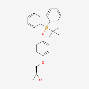 molecular formula C25H28O3Si B8469480 t-butyl-[4-(2S)-oxiranylmethoxy-phenoxy]-diphenylsilane CAS No. 391671-82-2