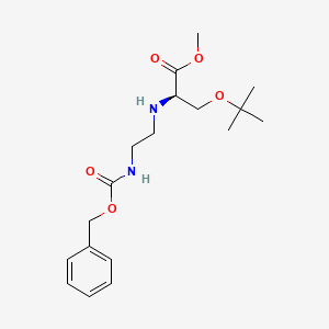 molecular formula C18H28N2O5 B8469543 METHYL N-(2-(((BENZYLOXY)CARBONYL)AMINO)ETHYL)-O-(TERT-BUTYL)-D-SERINATE 