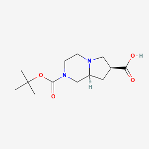 molecular formula C13H22N2O4 B8469685 (7S,8aS)-2-[(tert-butoxy)carbonyl]-octahydropyrrolo[1,2-a]pyrazine-7-carboxylic acid CAS No. 1429200-42-9