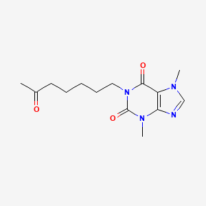 molecular formula C14H20N4O3 B8469730 1-(6'-Oxoheptyl)-3,7-dimethylxanthine CAS No. 10226-59-2