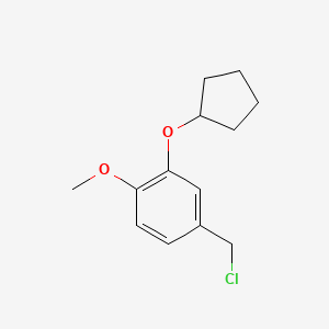molecular formula C13H17ClO2 B8469751 3-Cyclopentyloxy-4-methoxybenzylchloride 