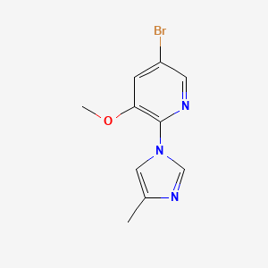molecular formula C10H10BrN3O B8469759 5-bromo-3-methoxy-2-(4-methyl-1H-imidazol-1-yl)pyridine 