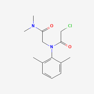 molecular formula C14H19ClN2O2 B8470362 N~2~-(Chloroacetyl)-N~2~-(2,6-dimethylphenyl)-N,N-dimethylglycinamide CAS No. 55883-01-7