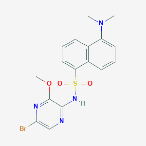 molecular formula C17H17BrN4O3S B8470398 N-(5-bromo-3-methoxypyrazin-2-yl)-5-(dimethylamino)naphthalene-1-sulfonamide 