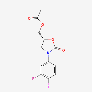 [(5R)-3-(3-fluoro-4-iodophenyl)-2-oxo-1,3-oxazolidin-5-yl]methyl acetate