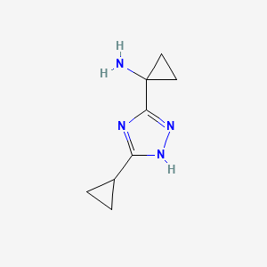 molecular formula C8H12N4 B8470992 1-(5-Cyclopropyl-4H-[1,2,4]triazol-3-yl)-cyclopropylamine 