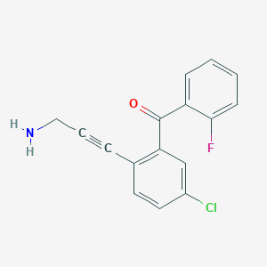 molecular formula C16H11ClFNO B8471002 [2-(3-Aminoprop-1-yn-1-yl)-5-chlorophenyl](2-fluorophenyl)methanone CAS No. 76049-63-3