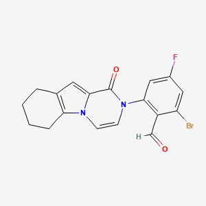 2-Bromo-4-fluoro-6-(1-oxo-6,7,8,9-tetrahydropyrazino[1,2-a]indol-2(1H)-yl)benzaldehyde