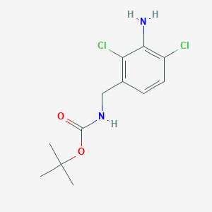 molecular formula C12H16Cl2N2O2 B8471019 (3-Amino-2,4-dichloro-benzyl)-carbamic acid tert-butyl ester 