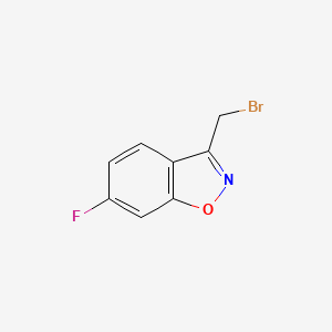 molecular formula C8H5BrFNO B8471066 3-(Bromomethyl)-6-fluoro-1,2-benzoxazole 