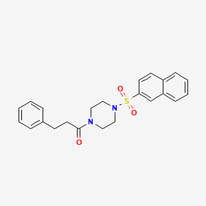 1-(4-(Naphthalen-2-ylsulfonyl)piperazin-1-yl)-3-phenylpropan-1-one