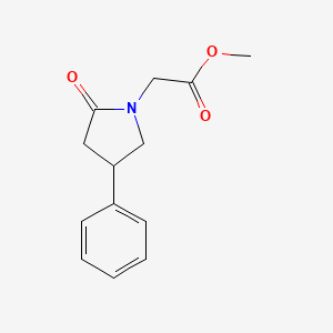 molecular formula C13H15NO3 B8471277 Methyl 2-oxo-4-phenyl-1-pyrrolidineacetate 