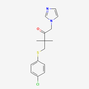 4-[(4-Chlorophenyl)sulfanyl]-1-(1H-imidazol-1-yl)-3,3-dimethylbutan-2-one