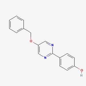 molecular formula C17H14N2O2 B8471335 Phenol, 4-[5-(phenylmethoxy)-2-pyrimidinyl]- CAS No. 140401-07-6