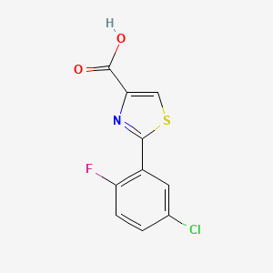 molecular formula C10H5ClFNO2S B8471372 2-(5-Chloro-2-fluorophenyl)thiazole-4-carboxylic acid 