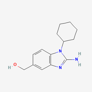 molecular formula C14H19N3O B8471449 (2-Amino-1-cyclohexyl-1H-benzimidazol-5-yl)methanol 