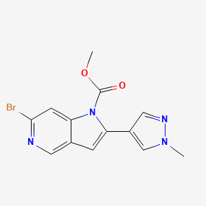 molecular formula C13H11BrN4O2 B8471460 methyl 6-bromo-2-(1-methylpyrazol-4-yl)pyrrolo[3,2-c]pyridine-1-carboxylate 