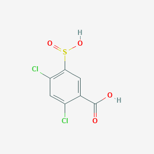 molecular formula C7H4Cl2O4S B8471471 2,4-Dichloro-5-carboxybenzenesulfinic acid 