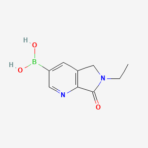 molecular formula C9H11BN2O3 B8471495 (6-ethyl-7-oxo-6,7-dihydro-5H-pyrrolo[3,4-b]pyridin-3-yl)boronic acid 