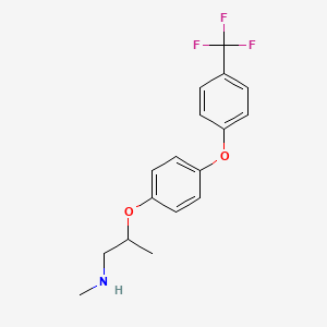 molecular formula C17H18F3NO2 B8471513 1-Propanamine, N-methyl-2-[4-[4-(trifluoromethyl)phenoxy]phenoxy]- CAS No. 92387-77-4