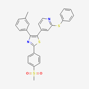 4-(3-Methylphenyl)-2-(4-methylsulfonylphenyl)-5-(2-phenylthio-4-pyridyl)-1,3-thiazole