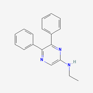 molecular formula C18H17N3 B8471602 5,6-Diphenyl-2-(ethylamino)pyrazine 